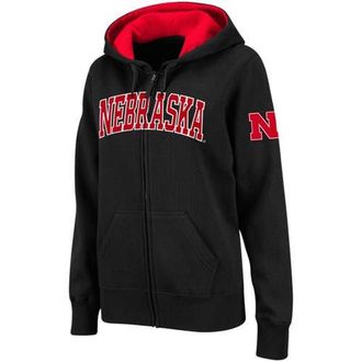 Colosseum Womens Stadium Athletic Black Nebraska Huskers Arched Name Full-Zip Hoodie at Nordstrom, Size Small