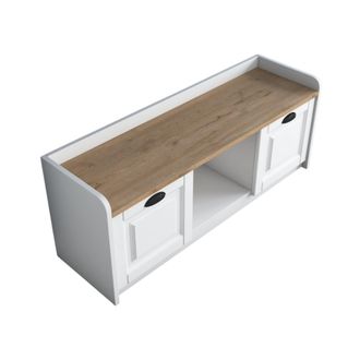 Dmora Zapatero Egay, Mueble Para 6 Pares, 2 Estantes, 2 Puertas, 120x40x45h Cm Blanco