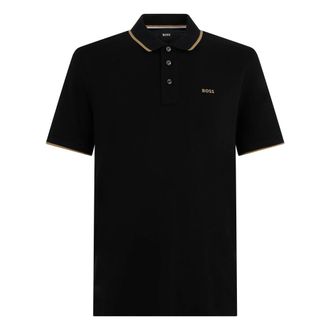 HUGO BOSS Tops, Heren, Zwart, 2Xl, Katoen, Parlay 190 Piqu&eacute; Katoen Polo