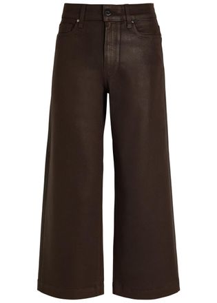 Paige Anessa Coated Wide-leg Jeans - Brown - 27 (W27 / UK8-10 / S)
