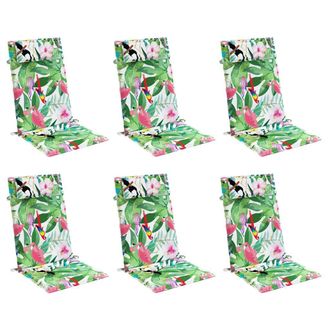 vidaXL Cojines De Silla Con Respaldo Alto 6 Uds Tela Oxford Multicolor Vidaxl