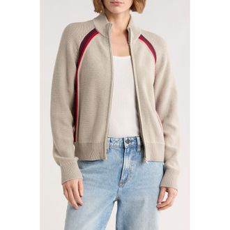 Obey Lizzie Colorblock Zip Cardigan in Oatmeal Heather at Nordstrom Rack, Size X-Small