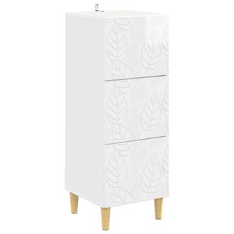 vidaXL Cajonera Blanco Brillante 33 X 34,5 X 90 Cm Vidaxl