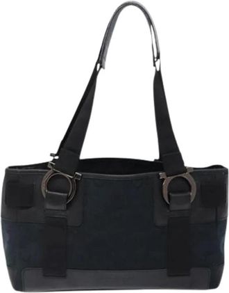 Ferragamo Pre-owned Canvas Schoudertas - Dames - Vintage Schoudertas - Zwart - ONE Size - Vintage