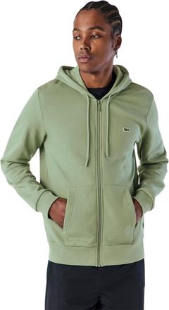 Lacoste Heren-hoodie met volledige ritssluiting van katoenmix en basic logo (Tijm Groen)