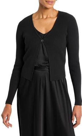 Nic+Zoe Cool Nights Rib Cardigan in Black Onyx at Nordstrom Rack, Size Xx-Large