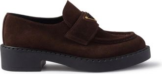Prada CHOCOLATE SUEDE LOAFERS - Prada - Woman