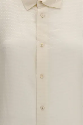 Fendi Womens Jacquard Silk Shirt Ivory