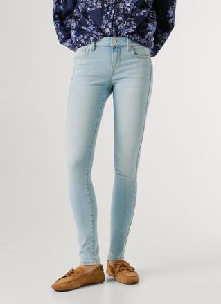 Pepe Jeans London Skinny-fit-Jeans PEPE JEANS SKINNY JEANS LW, Damen, Gr. 25, L&auml;nge 32, bleached, Denim/Jeans, Obermaterial: 83% Baumwolle, 12% Viskose, 4% Elastomultie