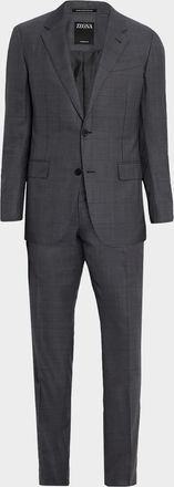 Ermenegildo Zegna Men & apos;s Tonal Plaid 15milmil15 Wool Suit