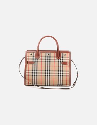 Burberry Womens Small Title Tote Bag - Tan - Size: UNI