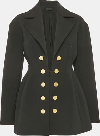 Ellery Black Gabardine Button Detail Coat
