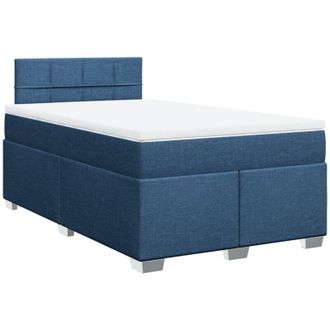 vidaXL Cama Box Spring Con Colch&oacute;n Tela Azul 120x190 Cm Vidaxl