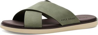 Cole Haan Nantucket Cross Strap Mens Sandals Dusty Olive Nubuck/Angora : 11 D - Medium, Leather