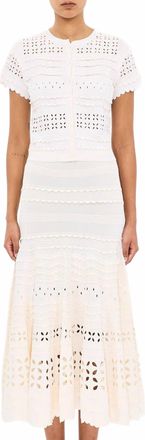Ulla Johnson Abriana Eyelet Knit Cardigan In White