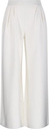 Max Mara Bora Gebreide Broek - Dames - Wijde Broeken - Wit - M - Wol - Broeken