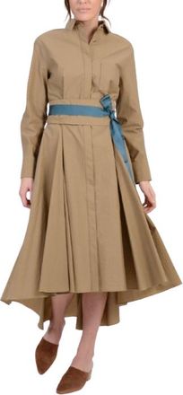 Brunello Cucinelli Tan Belted Shirt Dress Size S