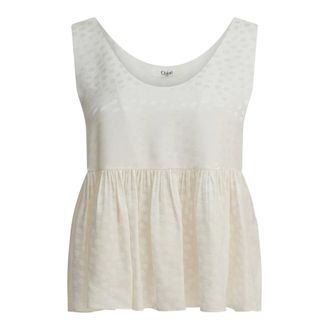 Chlo&eacute; Tops, Dames, Wit, S, Polka-dot Peplum Top
