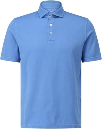 Fedeli Tops, Heren, Blauw, 5Xl, Katoen, Jersey Polo Shirt Klassieke Stijl