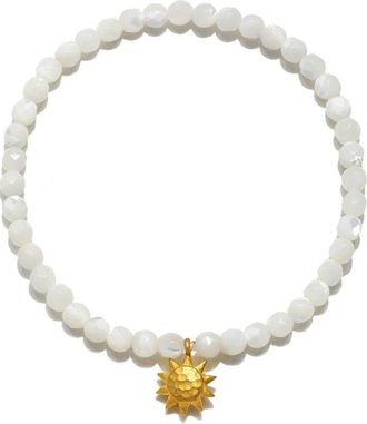 Satya Jewelry Dawning Wisdom Mother of Pearl Sun Stretch Bracelet in White at Nordstrom