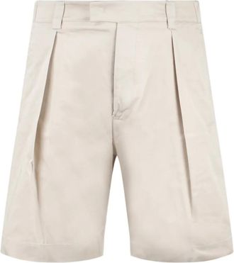 low brand Shorts sartoriali con pieghe - Bianco