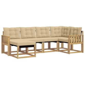 vidaXL Conjunto De Sof&aacute;s De Exterior Con Coj&iacute;n 6 Pcs Y Beige Vidaxl