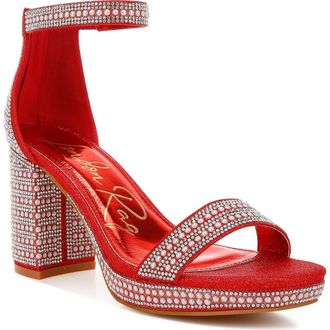 London Rag Mejuri Faux Pearl Embellished Platform Sandal in Red at Nordstrom Rack, Size 10