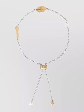Marc Jacobs chain bracelet mixed metal pearl detail