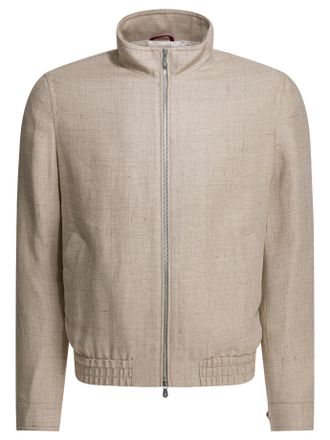 Brunello Cucinelli Brunello Cucinelli Mens Silk Linen And Wool Hopsack Jacket - Tan - Size EU 48 (Mens)