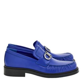 Ferragamo Duccio Leather Gancini Loafers, Size 9 EE