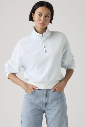 Levi's Sudadera con cremallera de un cuarto Everyday - Mujer - L - Azul / Country Air