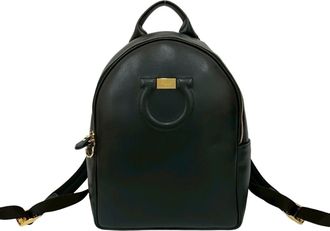 Ferragamo Black Leather Backpack (Pre-Owned)