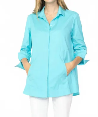Habitat Hidden Placket Shirt In Sea Glass