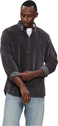 Anerkjendt Akleif Solid Cord Shirt - Heren - Overhemden - Grijs - Maat: S Katoen