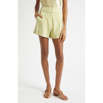 Veronica Beard Haina Linen Blend Shorts in Pistachio at Nordstrom, Size 00