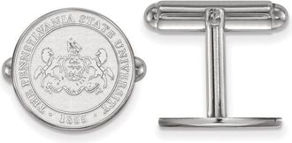 Diamond2Deal Sterling Silver Rhodium-plated Penn State University Crest Cuff Links