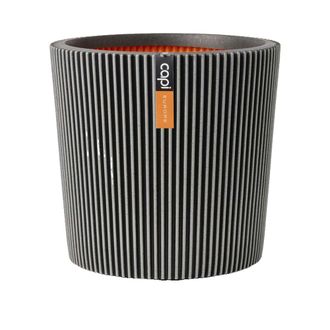 Capi Europe Maceta C&oacute;nica Groove Nl - Pl&aacute;stico - Antracita - 36 X 34 - Capi Europe