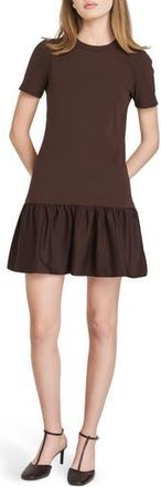 Wayf Tate Mixed Media Minidress in Chocolate at Nordstrom Rack, Size X-Small