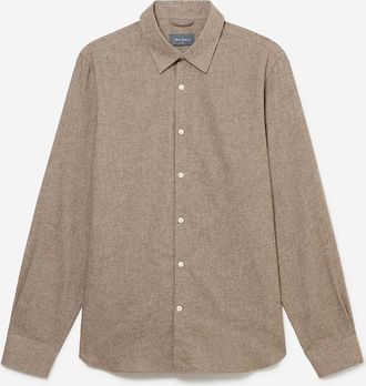 Oliver Sweeney Mens Oliver Sweeney Brushed Cotton Shirt - Brown - Size: 42/Regular