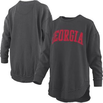 Pressbox Womens Pressbox Black Georgia Bulldogs Melange Poncho Vintage Fleece Long Sleeve Pullover Sweatshirt at Nordstrom, Size X-Large