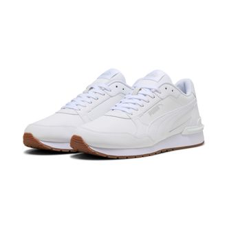 Puma Sneaker PUMA ST RUNNER V4 L, Damen, Gr. 44,5, puma wei&szlig;, glacial gray, gum, Leder, Schuhe Sneaker