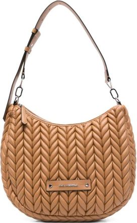 Karl Lagerfeld Tassen, Dames, Bruin, ONE Size, K/Weave Hobo Bag