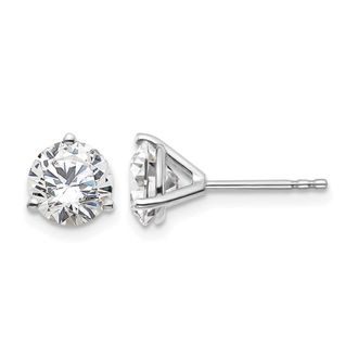Diamond2Deal 14k White Gold 2 ct Round Lab Grown Diamond Stud Earrings VS Clarity, D-E Color