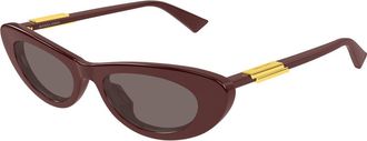 Bottega Veneta BV1447S 003 Womens Sunglasses Burgundy Size 51