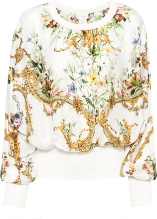 Camilla T-shirt a fiori - Bianco