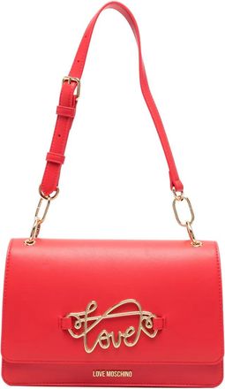 Love Moschino Borsa a spalla con applicazione - Rosso