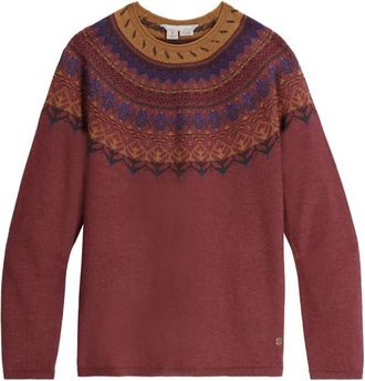 Royal Robbins Westlands Fairisle Crew Merinopullover für Damen | rot