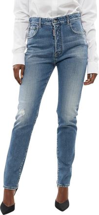 Dsquared2 Sky Blue Straight High Rise Jeans