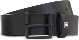 BOSS Leather belt with matte black hardware