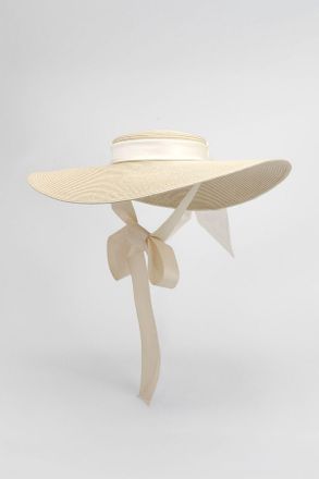 Karen Millen Womens Satin Bow Detail Large Fascinator - Ivory - One Size